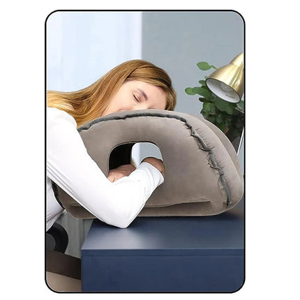 Travel Pillow, Inflatable Neck Pillow Used for Airplanes/Cars/Buses/Trains/Office Napping with Eye Mask/Earplugs