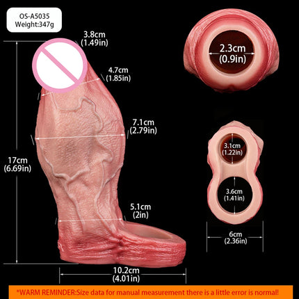 ORALSX Remote Control Vibration Penis Extension Cock Sleeve Silicone Reusable Condom For Men Sex Toys Penis Enlargement Adult 18