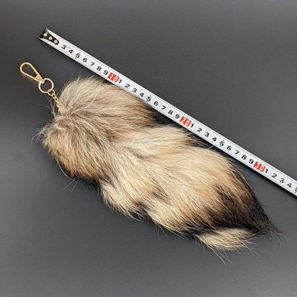 natural fox fur tail keychain furry 2024 chic y2k  beautiful accessory length 40 cm Car Keychains For Women