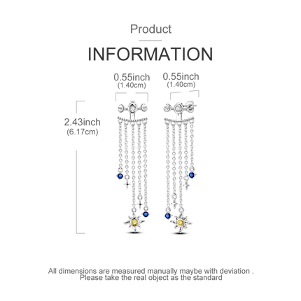 Original 925 Sterling Silver Tassel Earrings Women 2025 Zircon Ear Studs Sparkling Pave Hoop Earring Anniversary Jewelry Gift