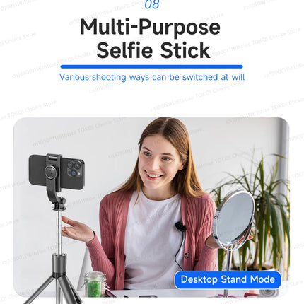 TOKQI Selfie Stick Tripod Phone Stand Portable Mini Tripod with Wireless Bluetooth for Android and Iphone Cell phones Shoot Vlog