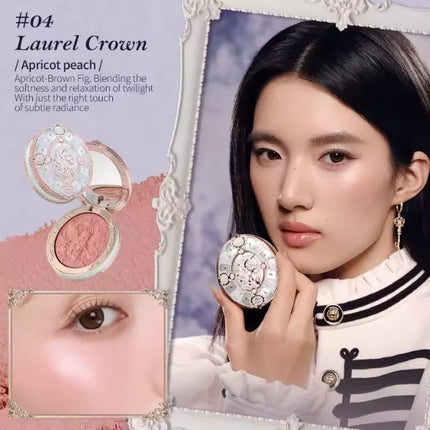 Flower Knows Bunny Garden Collection Embossed Blush Palette Long Lasting Waterproof Face Blusher Powder Matte Finish