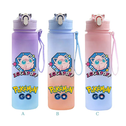 750ML Pokemon Gradient Color Plastic Drinking Bottle Water Bottle Hiking  Outdoor Large Capacit Portable Drink Bottles Cup