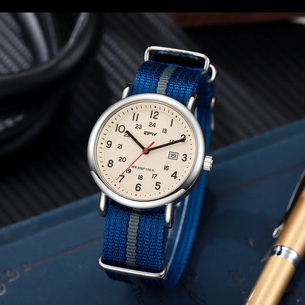 2026 TPW Field Watch Easy Reading Fabric Strap 24 Hours Display Quartz Movement Day function