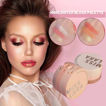 Highlight Powder Matte Blusher Eye Shadow 3 In 1 Face Makeup Natural Palette Multi-color Delicate Shiny Beauty Makeup Cosmetics