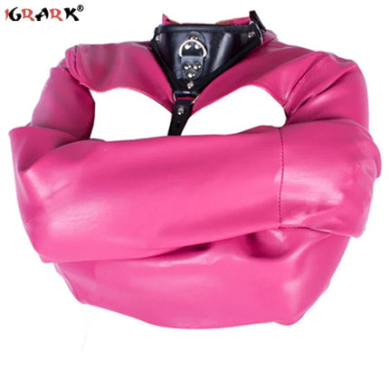 Leather Exposed Nipples Bra Straitjack Bondage Arm Restraints Sleeve Adult Training Tool Dog Collar for Couples BDSM Accessories