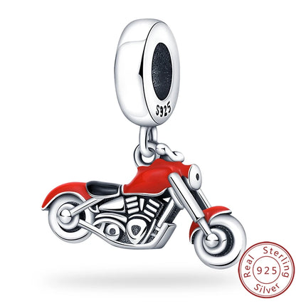 925 Sterling Silver Motorcycle Sports Car Bicycle Charms Pendents Fit Qikaola Original Bracelets Fine DIY Birthday Jewelry Gifts