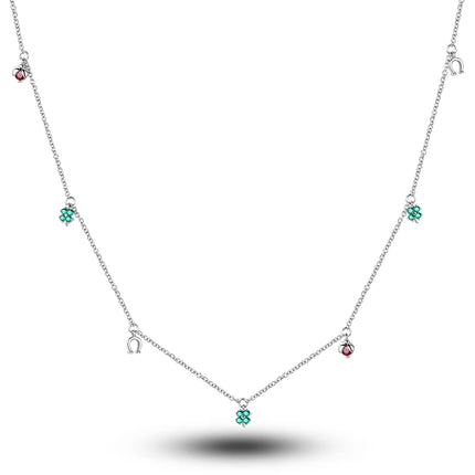 925 Sterling Silver Necklace Dreamcatcher Painting Plate Butterfly Necklace Fit Original Charms Fine Jewelry DIY Women Fashion