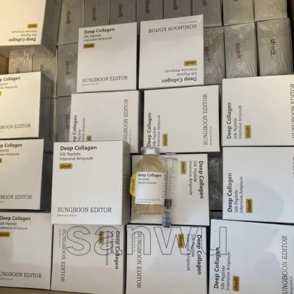 Korean Silk Peptide Deep Collagen Intensive Ampoule Serum Deep Moisture Tightening Texture Refining Treatment Facial Care