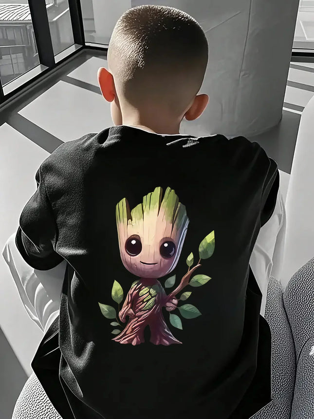 Marvel Guardians of The Galaxy Vol. 2 Groot Print T-Shirt for Boys and Girls Casual Tops and Children's Holiday Gifts
