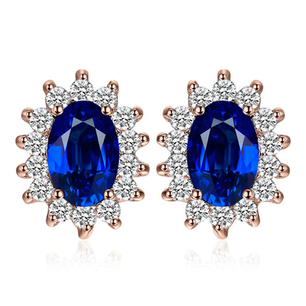 JewelryPalace Created Blue Sapphire Ruby 925 Sterling Silver Stud Earrings Natural Amethyst Garnet Peridot Topaz Princess Diana