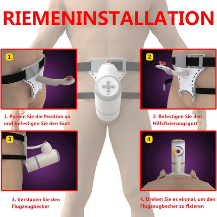 Waist Belt Wearable Masturbation Cup for Male Penis Training Adult Toys Telescopic Sucking Realistic Sleeve Stroking Massage