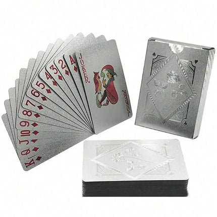 1 A PaIr 0f Rose Waterproof Plastic Poker Cards,Golden Foil Playing Cards For Party Game,(Golden/Black/),Gaming Gift Playing