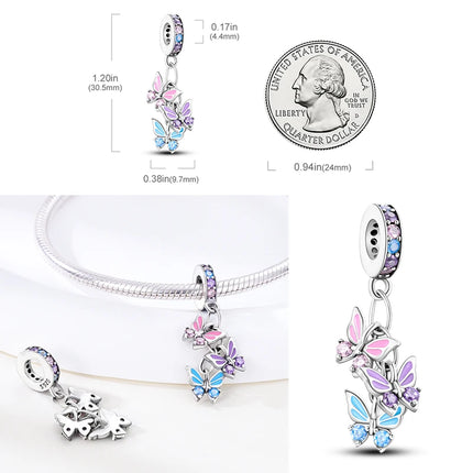 2025 New Charm 925 Sterling Silver Glow Firefly Travel Airplane Cat Paw Dragon Bead Fit Bracelet Bangle Necklace DIY Jewelry