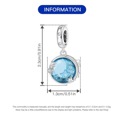 Orstarry Charm Silver 925 Beads Blue Series Fit Bracelet Charms DIY Original Fashion Pendants For Women Jewelry Trendy Gifts