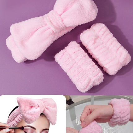 9pcs pink beauty tools, super soft hair tie, wrist strap + dry and wet dual-purpose makeup sponge, egg triangular powder puff