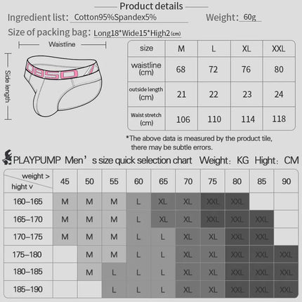 1/3Pcs Cotton Breathable Man Underwear Briefs High-Stretch Men's Sports Briefs Sissy Sexy Low Waist Bikini Underpants Lingerie