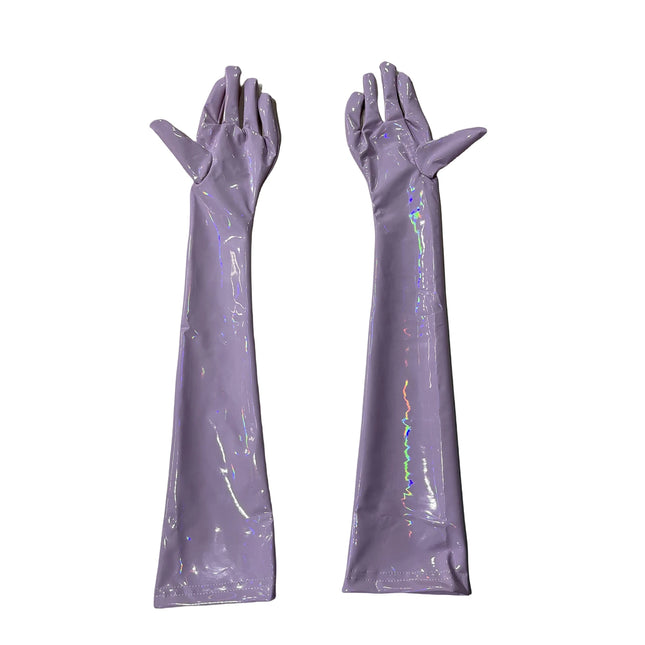 High Elastic Sexy PU Faux Leather Long Gloves Shiny Party Evening Dance Gloves Halloween Cosplay Accessories Punk Street Mittens