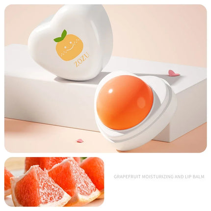 Fruit Moisturizing Hydrating Lip Balm Strawberry Peach Heart Shape Fade Lip Line Repair Lips Care Beauty and Skin Care Products