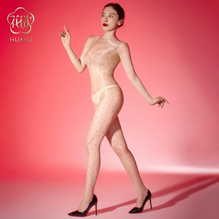 Oil Shiny Pantyhose Bodysuits Women Sexy 1D Ultra Thin Stockings Jumpsuits Erotic Lingerie Bodystockings Lady Glossy Catsuits