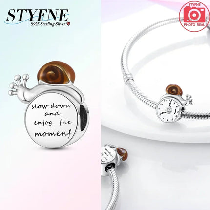 925 Silver Animal Series Snail Lamb Fox Chicken Duck Beaded Pendants Fit Bracelets Necklaces Fine Jewelry Making Gifts