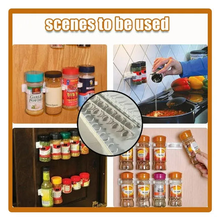 2/4pcs Kitchen Storage Rack Seasoning Jar Storage Rack Simple Bottle Clip Wall Mount Spice Bottle Stand 5 Hole Ingredient Holder