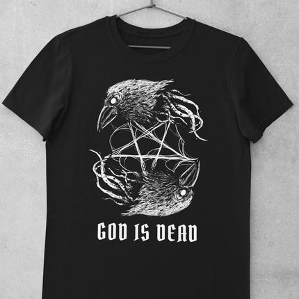 God Is Dead Unisex T-Shirt Pentagram Shirt Antichrist T-Shirt Hail Satan Tee Satanic Shirt Black Metal Dark Art Shirt Occult Tee