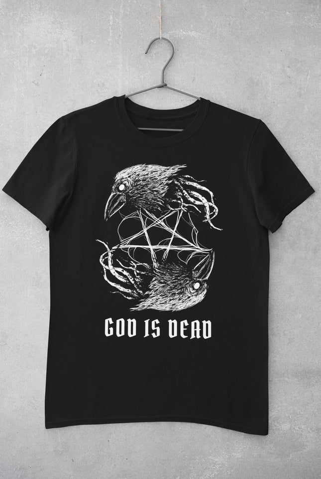 God Is Dead Unisex T-Shirt Pentagram Shirt Antichrist T-Shirt Hail Satan Tee Satanic Shirt Black Metal Dark Art Shirt Occult Tee