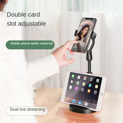 Liftable Mobile Dual Card Slot  Phone Holder Strong Bearing Capacity Desk Bracket Multi-function Video Chases Drama Artifact