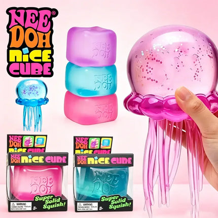 NeeDoh Squish Toy Soft Jelly Squeeze Sensory Fidget Toy Stress Relief Slow Rising Squishy Stress Ball Stretchy Desk Travel Gift