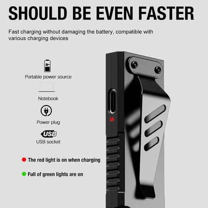 Portable Waist Hanging Keychain, Mini Flashlight, Multifunctional Emergency Charging, Anti Key Chain, Super Large, Bright, House