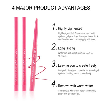 Matte Colorful Eye Liner Pen Cream 20 Colors Eyeliner Gel Pencils Option Easy To Wear Make Up Cosmetics White Yellow Blue Purple
