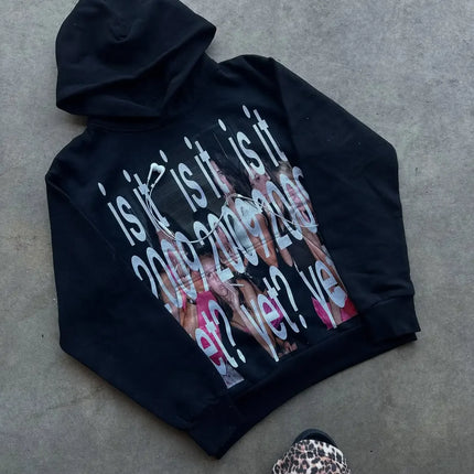 Y2k Hip-Hop Fashion Letter Printing Hoodie Women Casual Streetwear Sweatshirt Top Gothic Oversized Hoodie Men's Clothing