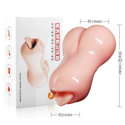 Trainer Portable Discreet Pocket Pussy Skin-Stroker for Men Delayed Ejaculation Adult Dual Channel Male Masturbation Sex Toy 18+
