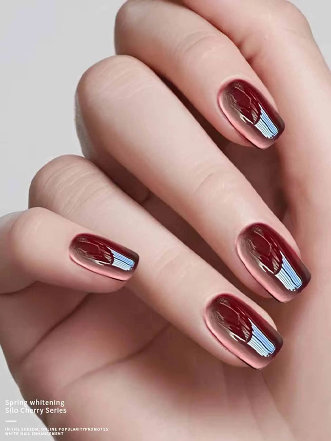 1PC 12ML Drunken Tango Cat Eye Gel Nail Polish 2025 Autumn and Winter Best Selling Mirror Burgundy Glass Beads Nail Art Supplies