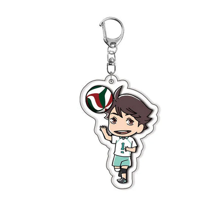 28 Styles Anime Haikyuu!! Acrylic Keychain Hinata Shoyo Tobio Kageyama Daichi Sawamura Cartoon Popular Key Ring Jewelry Charm