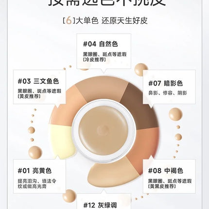 MALU WUILZ Concealer Palette Cream Texture Covers Acne Marks Dark Circles Multifunction Face Makeup Lasting Brighten Cosmetics