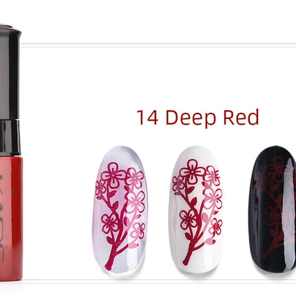 47/41/31/20/10pcs Nail Stamping Polish 7ml Black White Gold Colorful Nail Polish Varnish Art Printing Polish Kit for Template