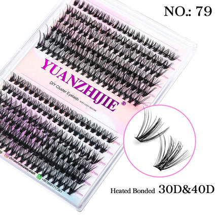12lines Super Fluffy YUANZHIJIE DIY Eyelashes Cluster Individual lash Bunches Premium Material Multi Pointed Natural Eyelash
