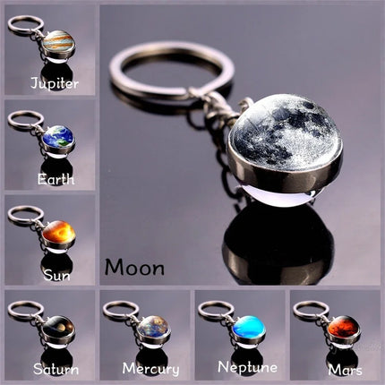 Glow In The Dark Key Chain Planet Key Ring Jupiter Keychain Women Men Bag Pendents  Car Key Accessories Gifts