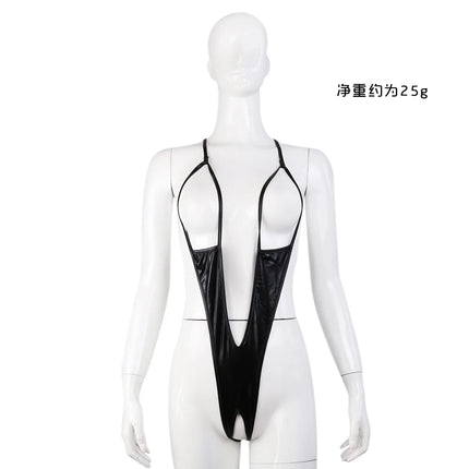 Leather Sheer Belt with Beautiful Back Open Crotch, Sexy Boobs Female Sex Pajamas Exotic Lingerie, Sexy Bodysuit Erotic Clothing