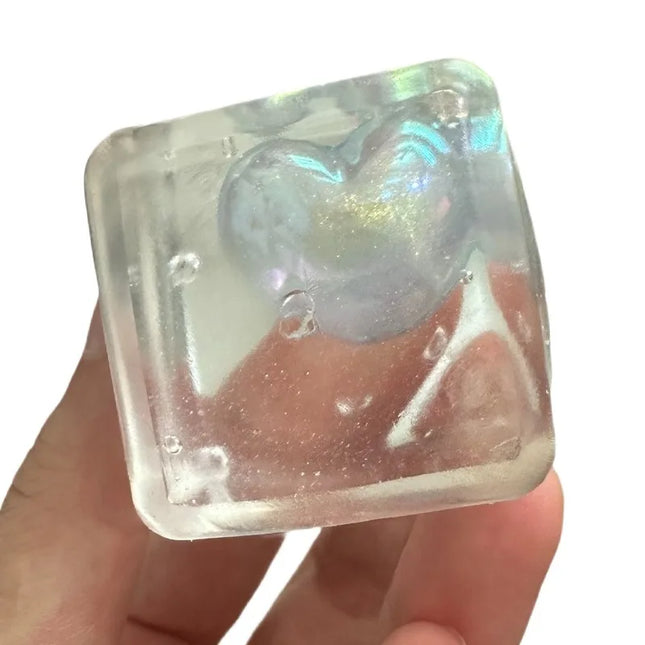 Luminous Heart-shaped Maltose Squeeze Toy, Glows at Night, Squishy Mochi Decompression Toy, Soft Slow Rebound Toy, Christmas Gifts