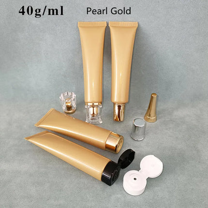 10-100pcs Empty 40ml Soft Tube Pearl Gold Bottle Squeeze Hose for Foundation Lotion Eye Cream BB Cream Serum Cosmetic Container