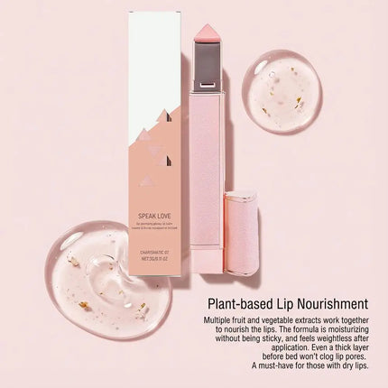 Plumping Lip Gloss Strawberry Pink Long Lasting Lip Tint Hydrating Lip Treatment Hyaluronic Acid Moisturizing Lip Balm