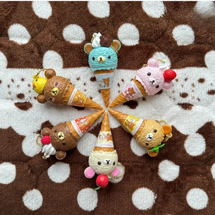 Anime Cute Kawaii Capsule Blind Box Toy Ice Cream Bear Bead Chain Hanging Bag Doll Toy Model Decoration Pendant Children'S Gift