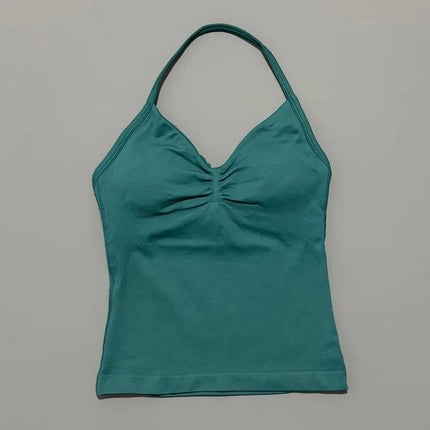 HISTELLO Impact Longline Strappy Top Sports Yoga Vest Women Fitness Tank Top Gym Beautiful Open Back Bra Running Workout Halter