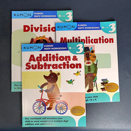 2/3 Book Kumon Calculation Math Workbooks English Book Math Problems Exercises Teaching Books Grade1-Grade4 For Age 6-10 Years