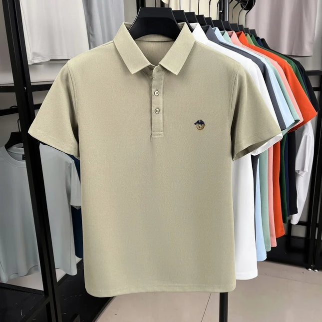 Luxury fashion brand short sleeve men polo shirt summer soft breathable lapel T-shirt new trend exquisite embroidery premium top