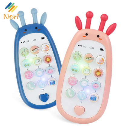 Nori Baby Cartoon Simulation Mobile Phone Toy with Teether Infant Early Educational Music Toy