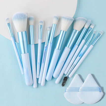 12PCS Blue Makeup Brushes Set Soft Fluffy Detail Concealer Blush Loose Powder Eyeshadow Highlighter Foundation Women Beauty Tool